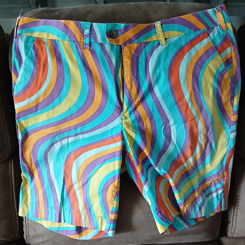 Mens Loudmouth Torrey Lines Swirl Golf Shorts Size 40